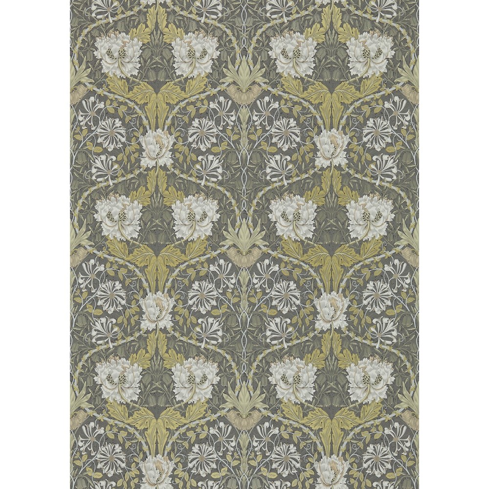 Honeysuckle and Tulip 214701 Wallpaper by Morris & Co in Charcoal Gold